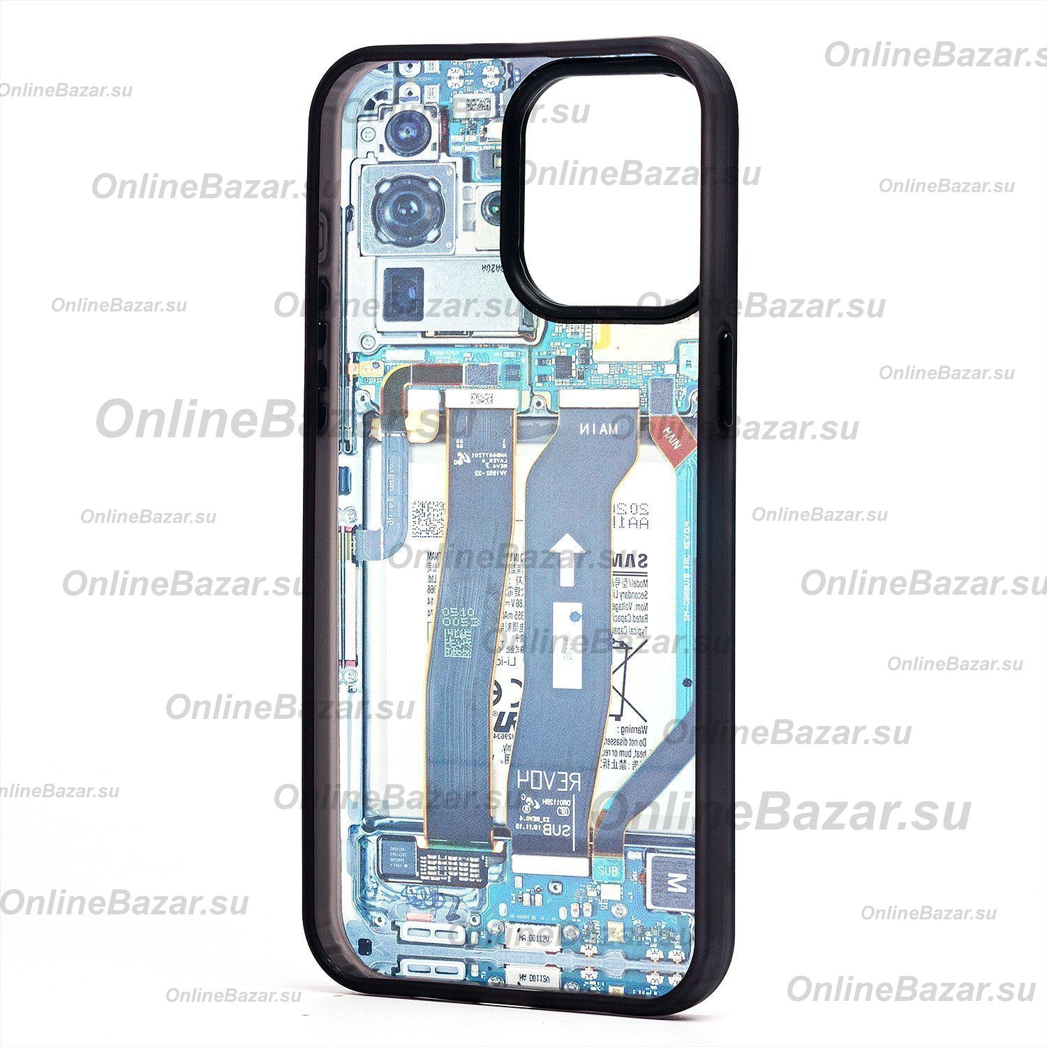 Чехол для Apple iPhone 15 Pro Max пластиковый (рис. 088) <голубой> ― Spb.OnlineBazar.su