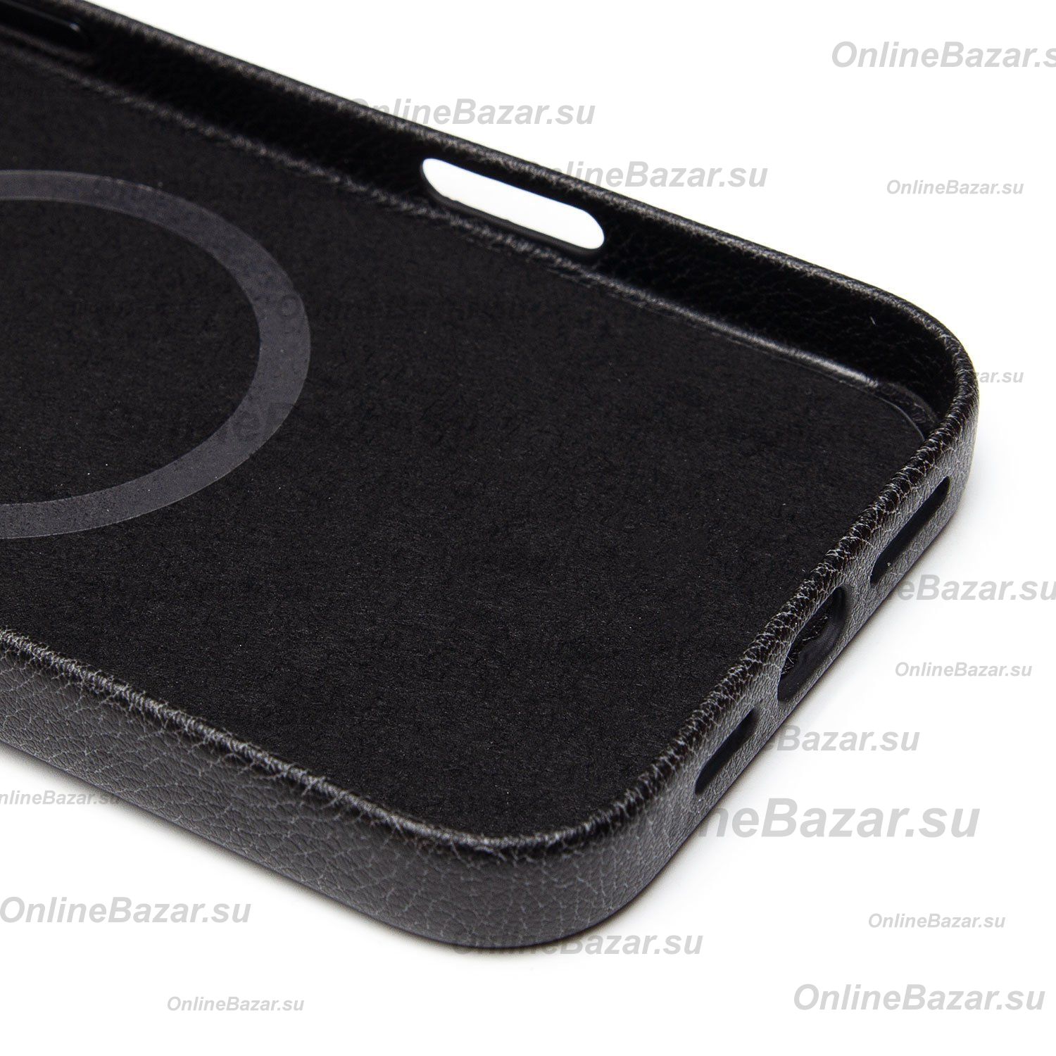 Чехол для Apple iPhone 16 Pro Max натуральная кожа MagSafe <черный> ― Spb.OnlineBazar.su