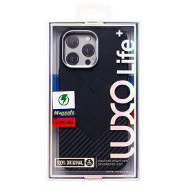 Чехол для Apple iPhone 16 Pro Max пластиковый Luxo Carbon (рис. 124) <черный>
