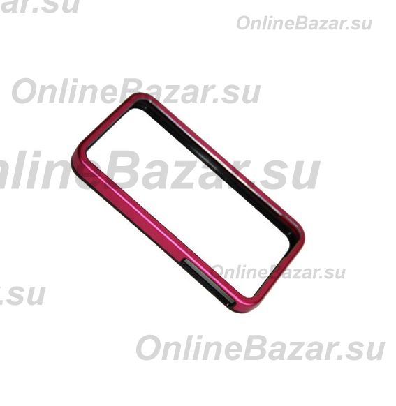 Чехол для Apple iPhone 4s бампер металл+пластик BM01 <черно-розовый> ― Spb.OnlineBazar.su