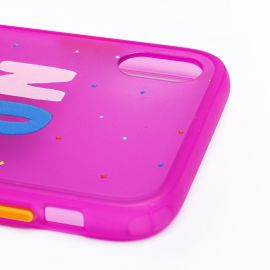 Чехол для Apple iPhone XR пластиковый (рис. 046/03) <фиолетовый>