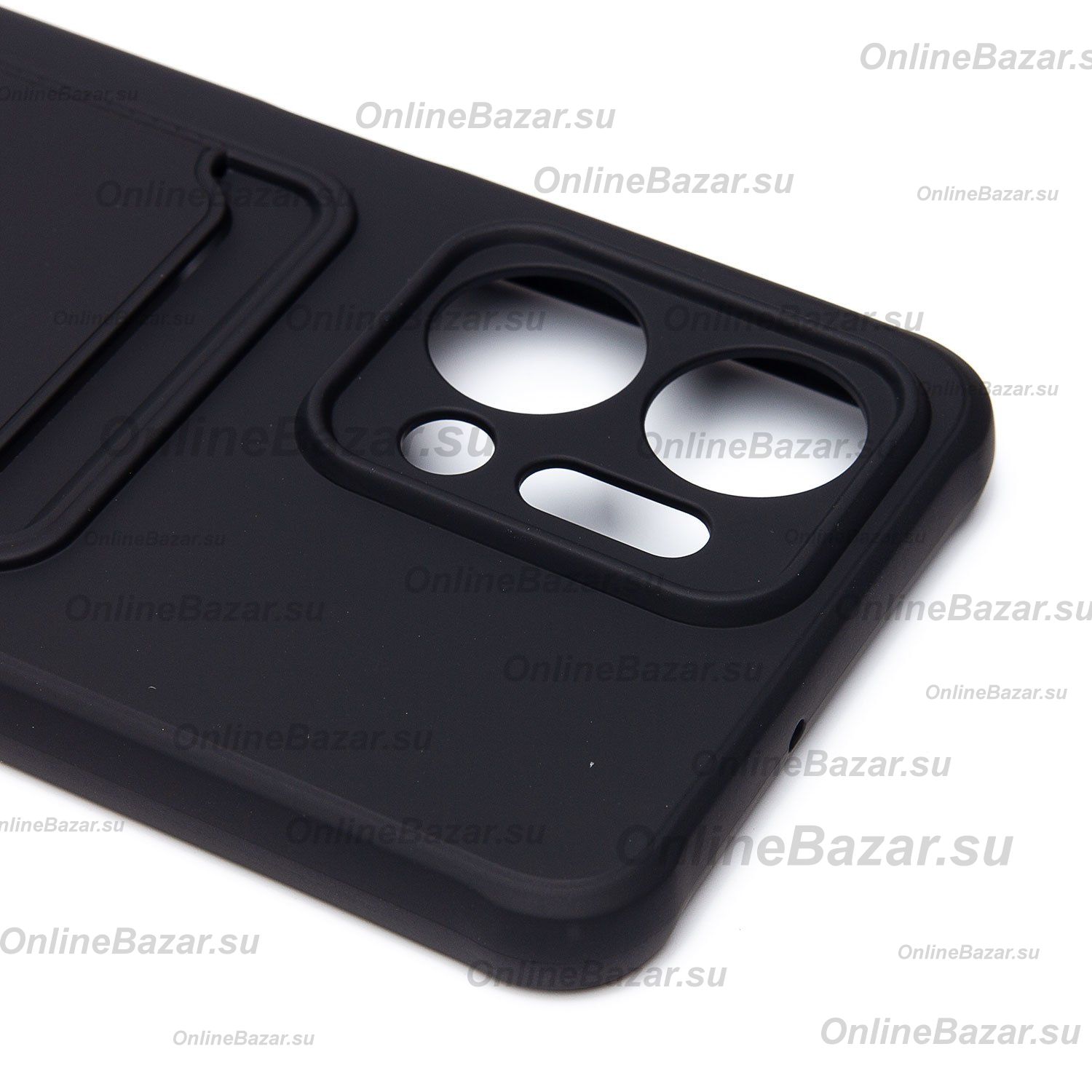 Чехол для Honor X7a (RKY-LX1) силиконовый с картхолдером №4 <черный> ― Spb.OnlineBazar.su
