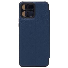 Чехол для Honor X8 (TFY-LX1) флип боковой кожзам №4 <синий>