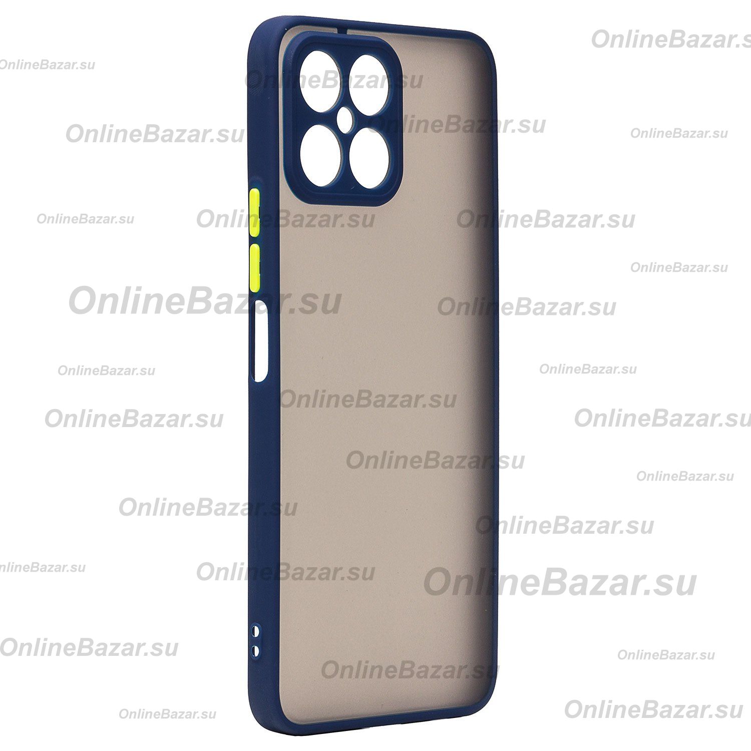 Чехол для Honor X8 (TFY-LX1) пластиковый с окантовкой <синий> ― Spb.OnlineBazar.su