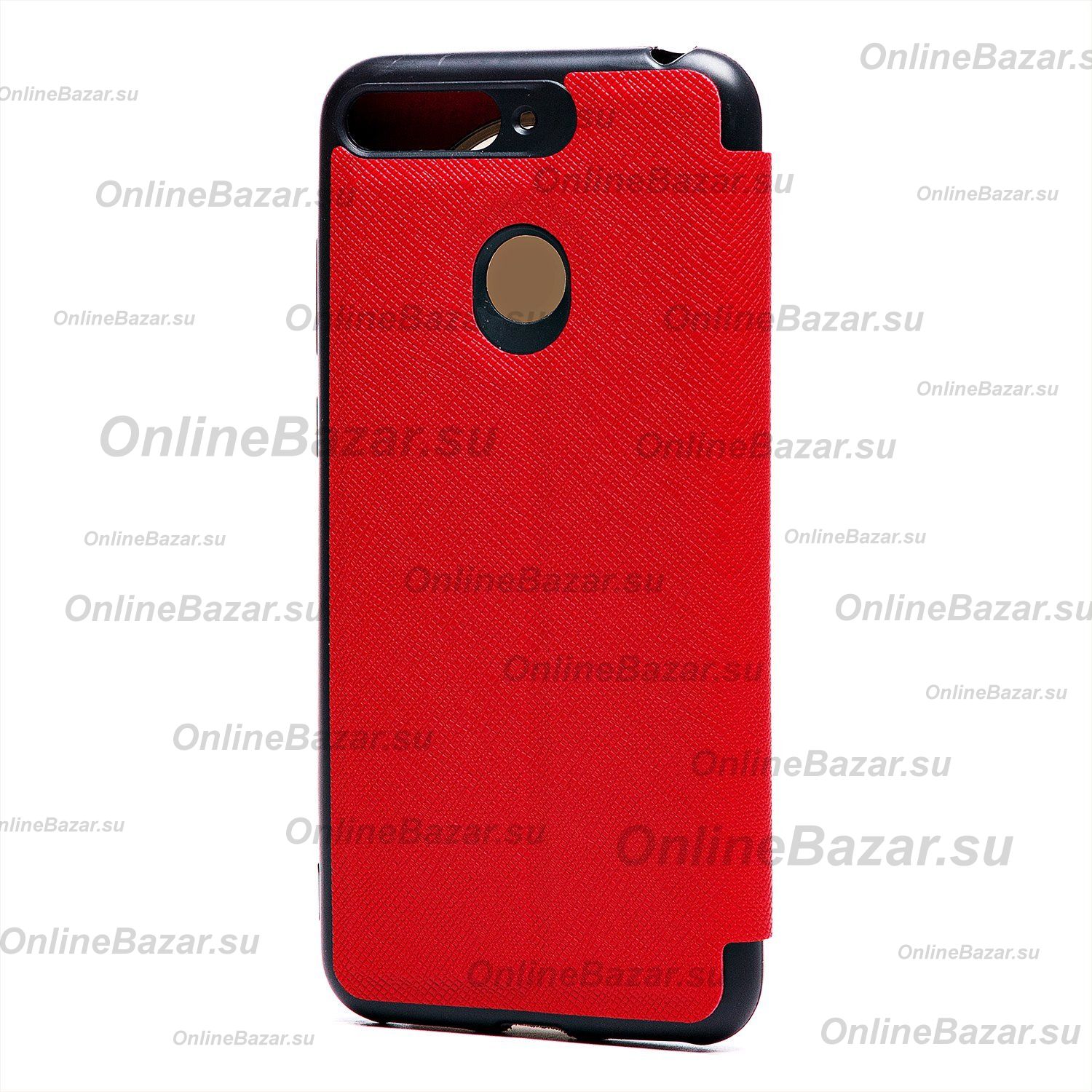 Чехол для Honor 7A Pro (AUM-L29) флип боковой кожзам №4 <красный> ― Spb.OnlineBazar.su