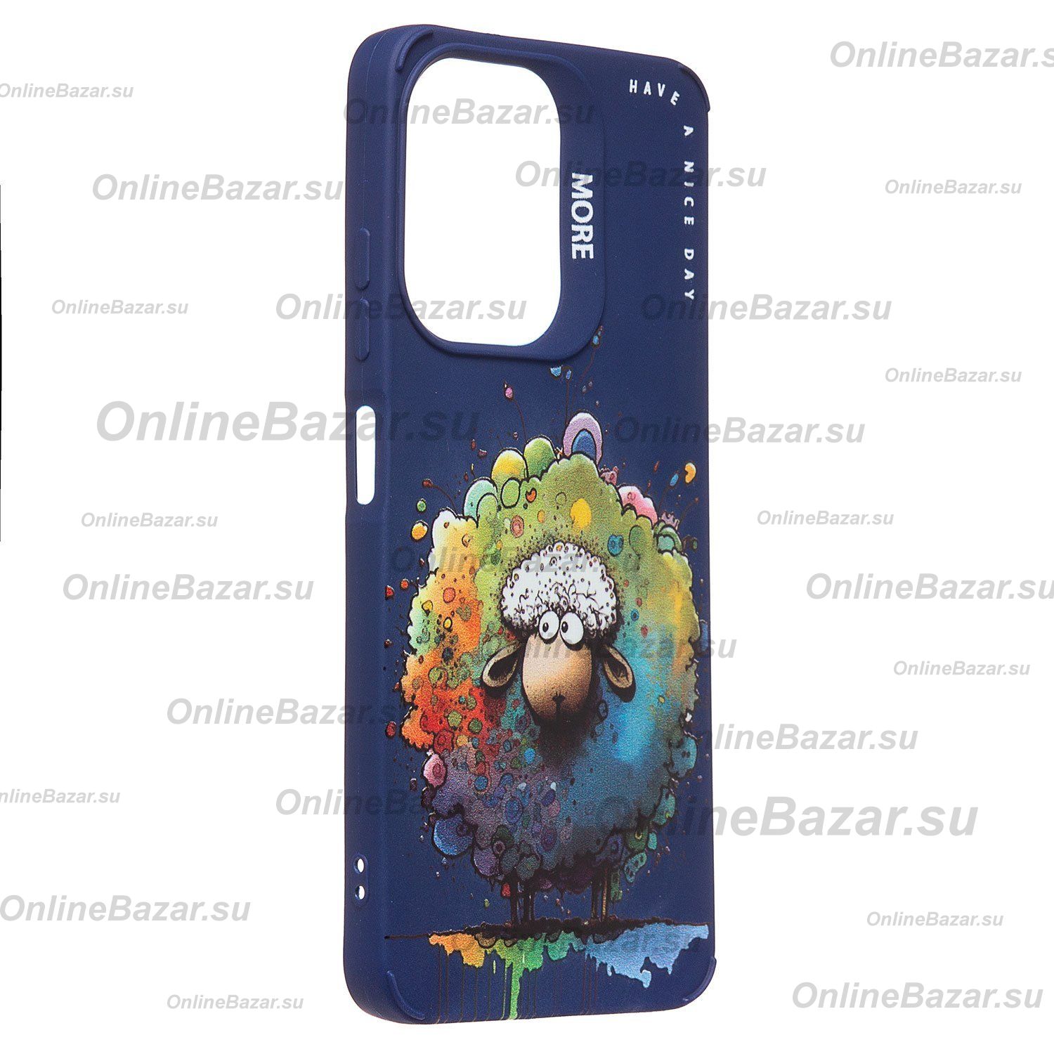 Чехол для Infinix Hot 30i (X669D) силиконовый (рис. 335/овечка) <темно-синий> ― Spb.OnlineBazar.su