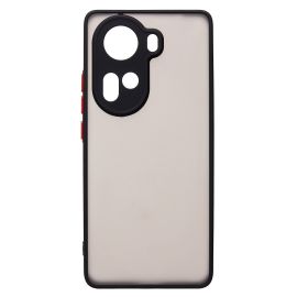 Чехол для Oppo Reno 11 пластиковый с окантовкой <черный>