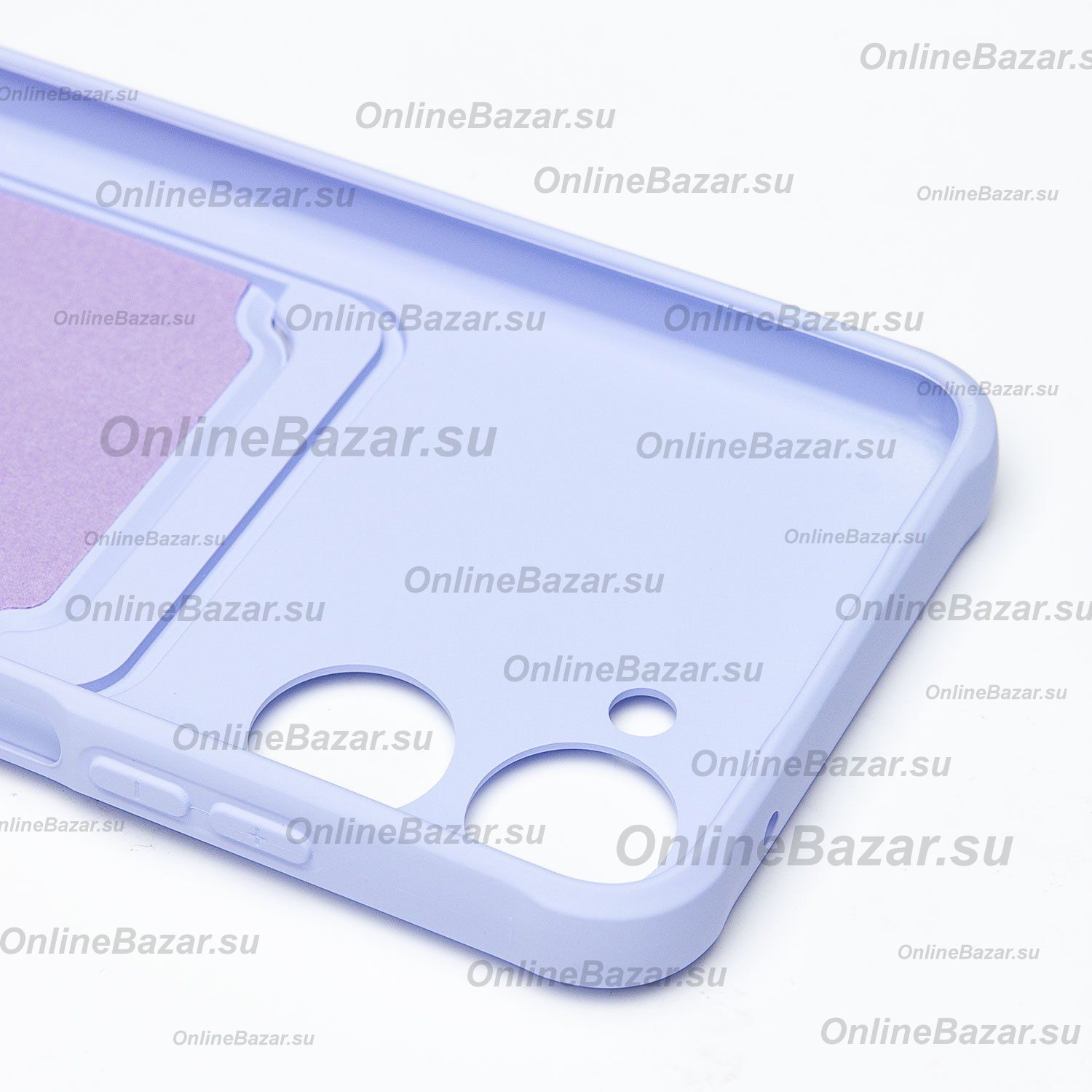 Чехол для Realme 10 силиконовый с картхолдером №4 <светло-фиолетовый> ― Spb.OnlineBazar.su