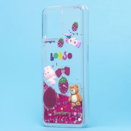 Чехол для Realme 8i силиконовый 3D игрушки <бордовый>