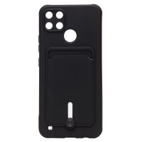Чехол для Realme RMX3269 силиконовый с картхолдером №4 <черный> ― Spb.OnlineBazar.su