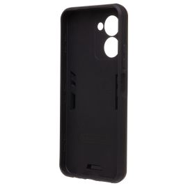 Чехол для Realme C33 силиконовый противоударный с кольцом <черный>