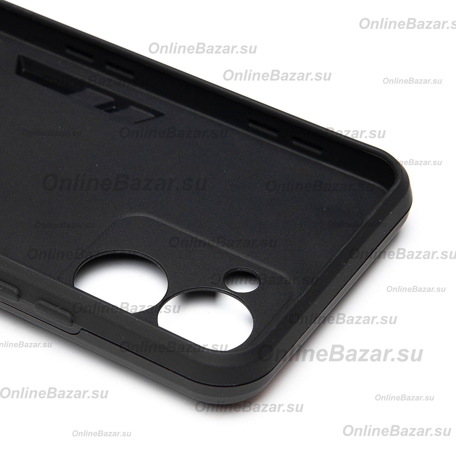 Чехол для Realme C33 силиконовый противоударный с кольцом <черный> ― Spb.OnlineBazar.su