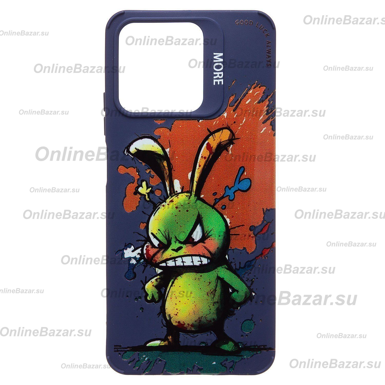 Чехол для Realme C53 силиконовый (рис. 335/заяц) <темно-синий> ― Spb.OnlineBazar.su