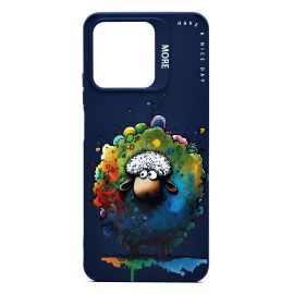 Чехол для Realme C53 силиконовый (рис. 335/овечка) <темно-синий>