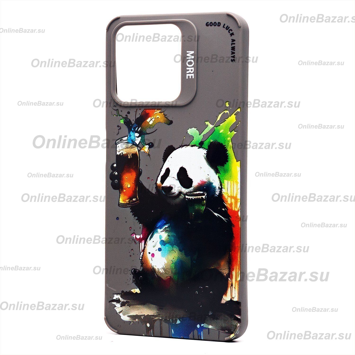 Чехол для Realme C53 силиконовый (рис. 335/панда) <серый> ― Spb.OnlineBazar.su