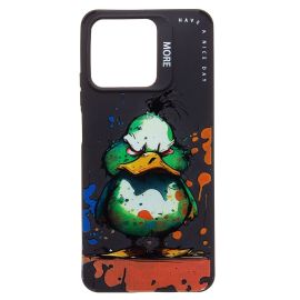 Чехол для Realme C53 силиконовый (рис. 335/утка) <черный>