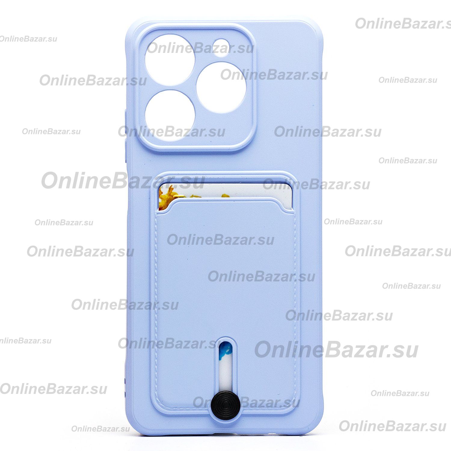 Чехол для Realme C61 силиконовый с картхолдером №4 <светло-фиолетовый> ― Spb.OnlineBazar.su