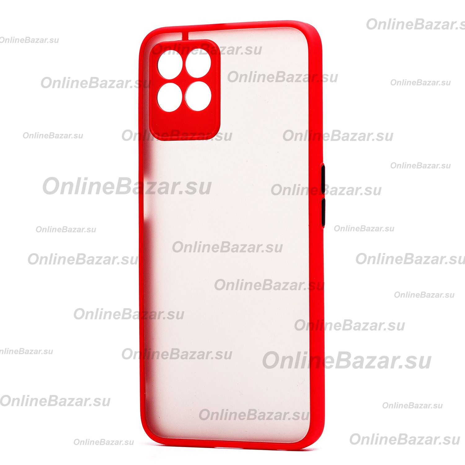 Чехол для Realme 8i пластиковый с окантовкой <красный> ― Spb.OnlineBazar.su