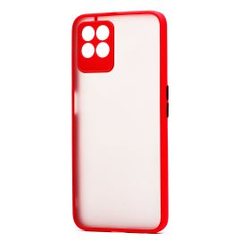 Чехол для Realme 8i пластиковый с окантовкой <красный>