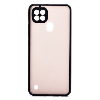 Чехол для Realme C21 пластиковый с окантовкой <черный> ― Spb.OnlineBazar.su