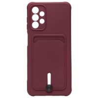 Чехол для Samsung SM-A135F (Galaxy A13) силиконовый с картхолдером №4 <бордовый> ― Spb.OnlineBazar.su