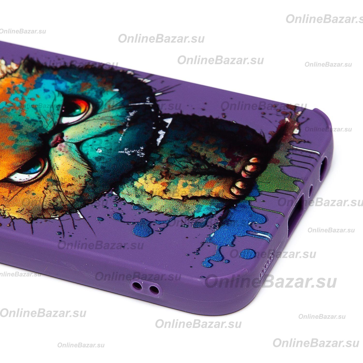 Чехол для Samsung SM-A245F (Galaxy A24) силиконовый (рис. 335/кот) <фиолетовый> ― Spb.OnlineBazar.su