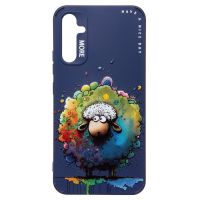 Чехол для Samsung SM-A346E (Galaxy A34 5G) силиконовый (рис. 335/овечка) <темно-синий> ― Spb.OnlineBazar.su