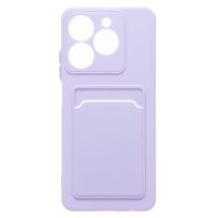 Чехол для Tecno Spark 20 (KJ5) силиконовый с картхолдером №9 <светло-фиолетовый> ― Spb.OnlineBazar.su