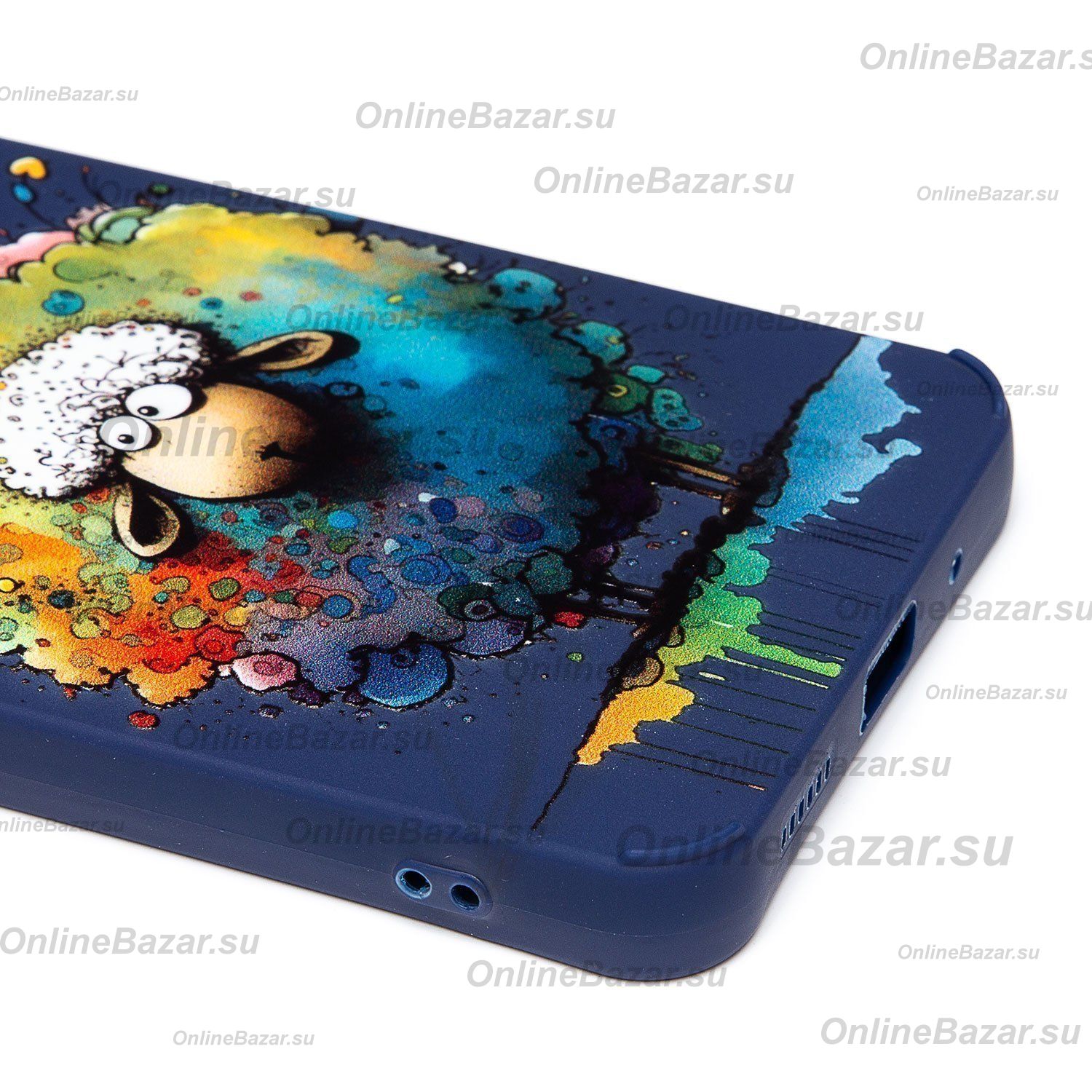 Чехол для Xiaomi Poco C55 силиконовый (рис. 335/овечка) <темно-синий> ― Spb.OnlineBazar.su