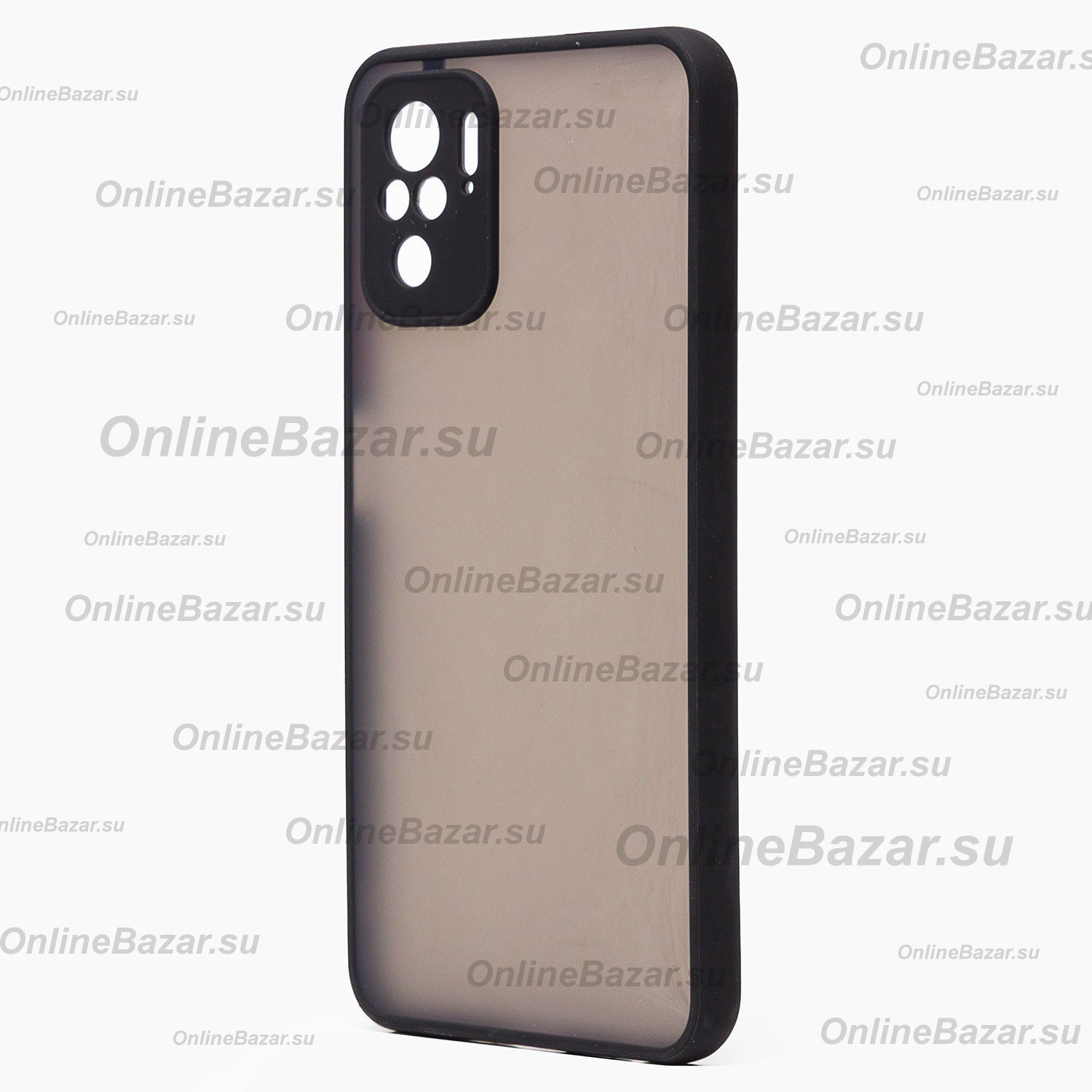 Чехол для Xiaomi M2101K7AG пластиковый с окантовкой <черный> ― Spb.OnlineBazar.su