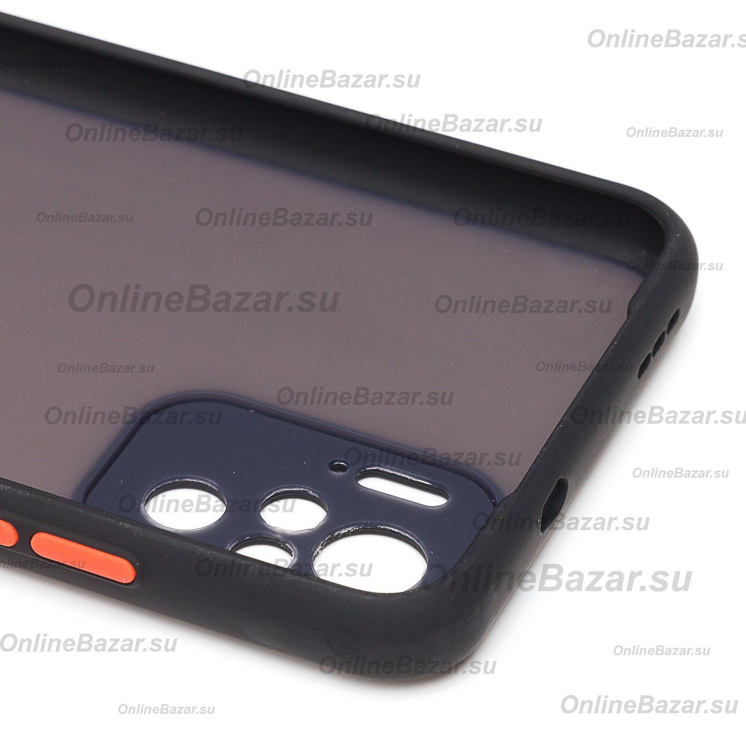 Чехол для Xiaomi M2101K7AG пластиковый с окантовкой <черный> ― Spb.OnlineBazar.su