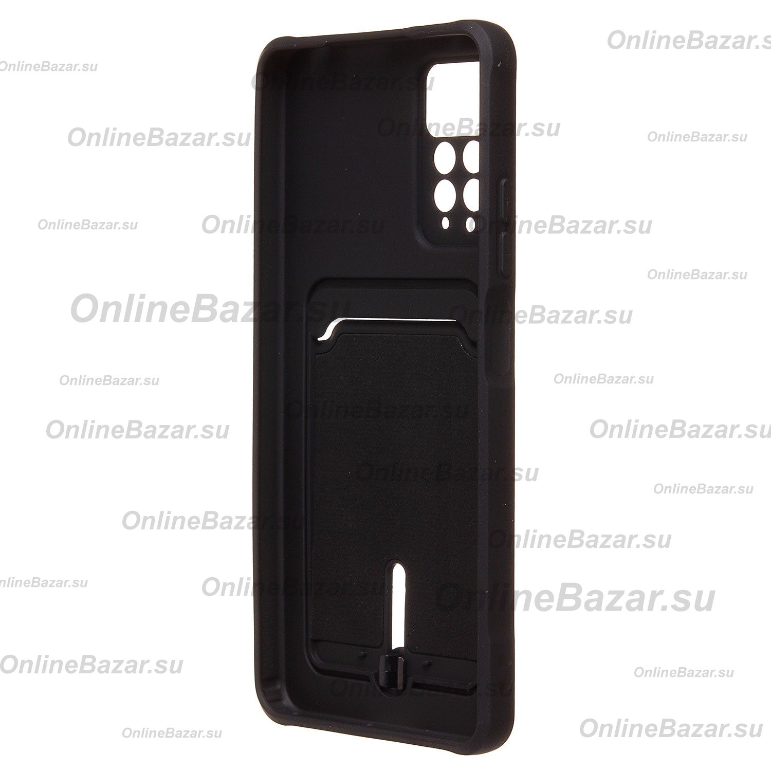 Чехол для Xiaomi Redmi Note 11 Pro 5G силиконовый с картхолдером №4 <черный> ― Spb.OnlineBazar.su