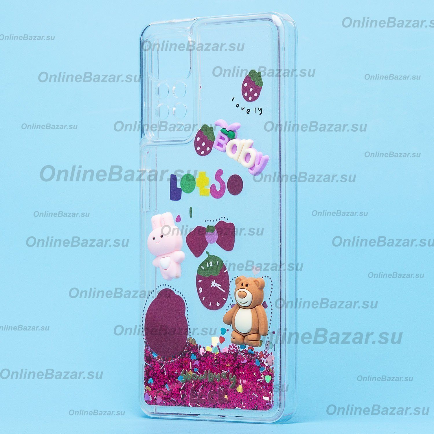 Чехол для Xiaomi 2201116TG силиконовый 3D игрушки <бордовый> ― Spb.OnlineBazar.su