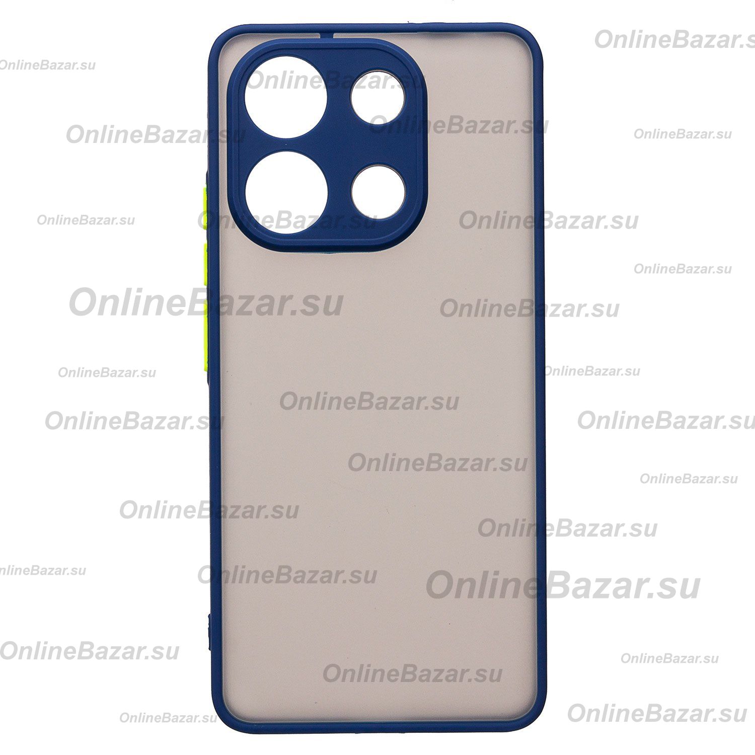 Чехол для Xiaomi 23124RA7EO пластиковый с окантовкой <темно-синий> ― Spb.OnlineBazar.su