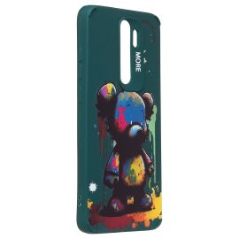 Чехол для Xiaomi Redmi Note 8 Pro силиконовый (рис. 335/медведь) <темно-зеленый>