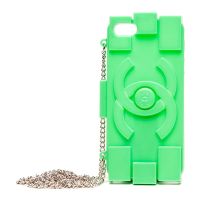 Чехол для Apple iPhone 4s задняя крышка силикон с цепочкой Chanel <зеленый> ― Spb.OnlineBazar.su