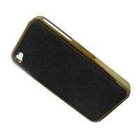 Чехол для Apple iPhone 4s пластиковый с кож.вставками GUCCi <темно-серый> ― Spb.OnlineBazar.su