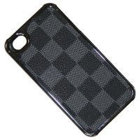 Чехол для Apple iPhone 4s пластиковый с кожзаменителем дизайн LV <серый> ― Spb.OnlineBazar.su