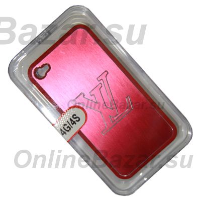 Чехол для Apple iPhone 4s Louis Vuitton силикон-металл <красный> ― Spb.OnlineBazar.su