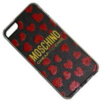 Чехол для Apple iPhone 5s задняя крышка пластик + кожзам Moschino №1 <прозрачно-черный> ― Spb.OnlineBazar.su