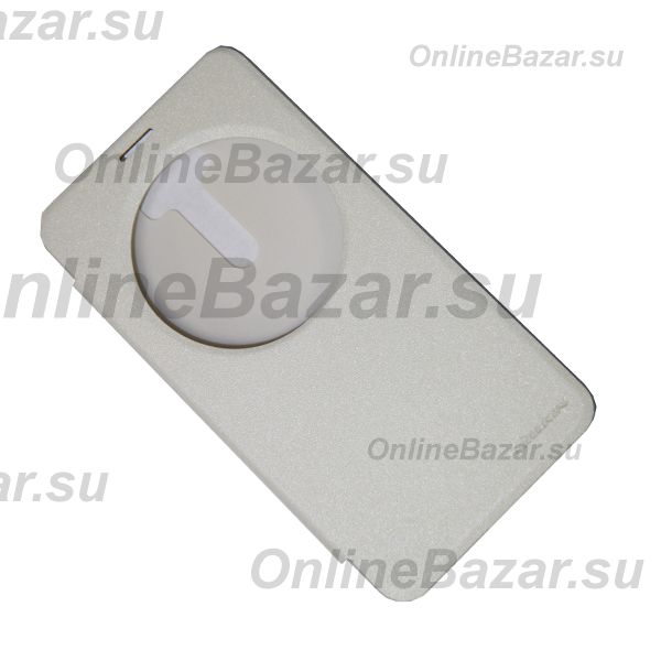 Чехол для Asus ZenFone 2 Laser (ZE601KL) флип боковой пластик-кожзам с окошком Nillkin Sparkle <белый> ― Spb.OnlineBazar.su