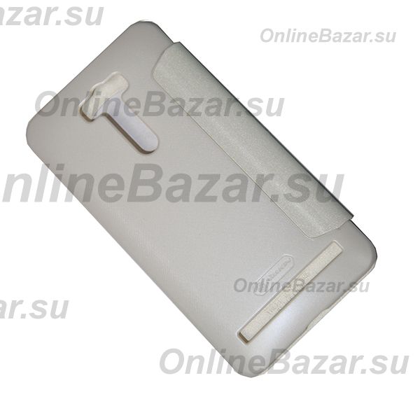 Чехол для Asus ZenFone 2 Laser (ZE601KL) флип боковой пластик-кожзам с окошком Nillkin Sparkle <белый> ― Spb.OnlineBazar.su