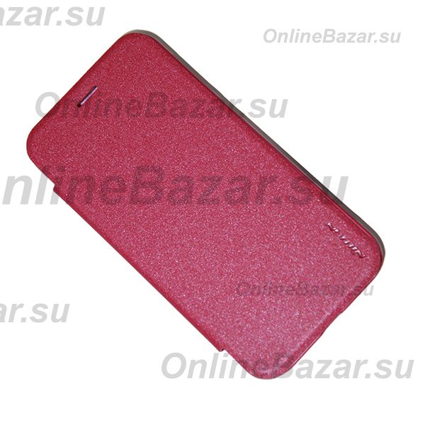 Чехол для Asus ZenFone 2 Zoom (ZX551ML) флип боковой пластик-кожзам Nillkin Sparkle <красный> ― Spb.OnlineBazar.su