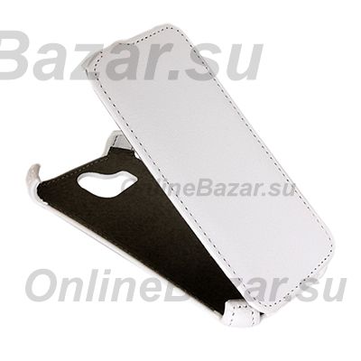 Чехол для Fly IQ4407 (ERA Nano 7) флип кожзам №1 <белый> ― Spb.OnlineBazar.su