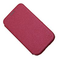 Чехол для LG D170 (L40) флип боковой пластик-кожзам Nillkin Sparkle <красный> ― Spb.OnlineBazar.su
