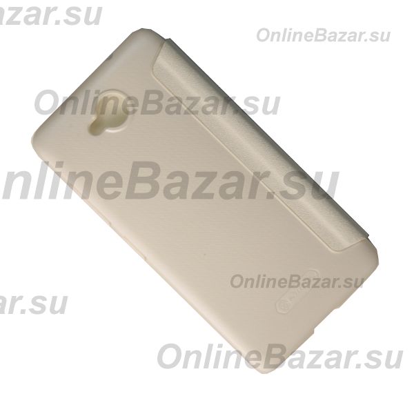 Чехол для Microsoft 650 Lumia флип боковой пластик-кожзам Nllkin Sparkle <белый> ― Spb.OnlineBazar.su