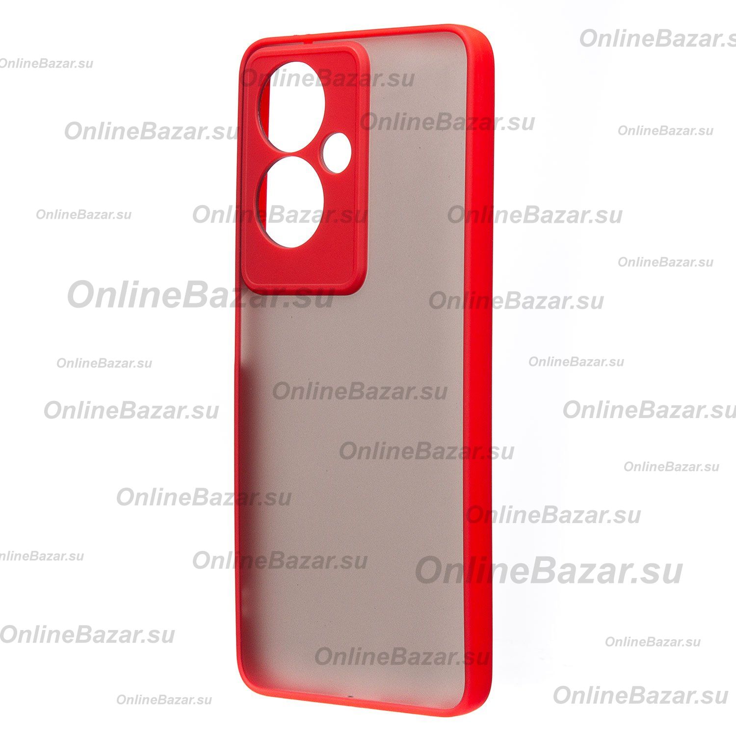 Чехол для Oppo A79 5G пластиковый с окантовкой <красный> ― Spb.OnlineBazar.su