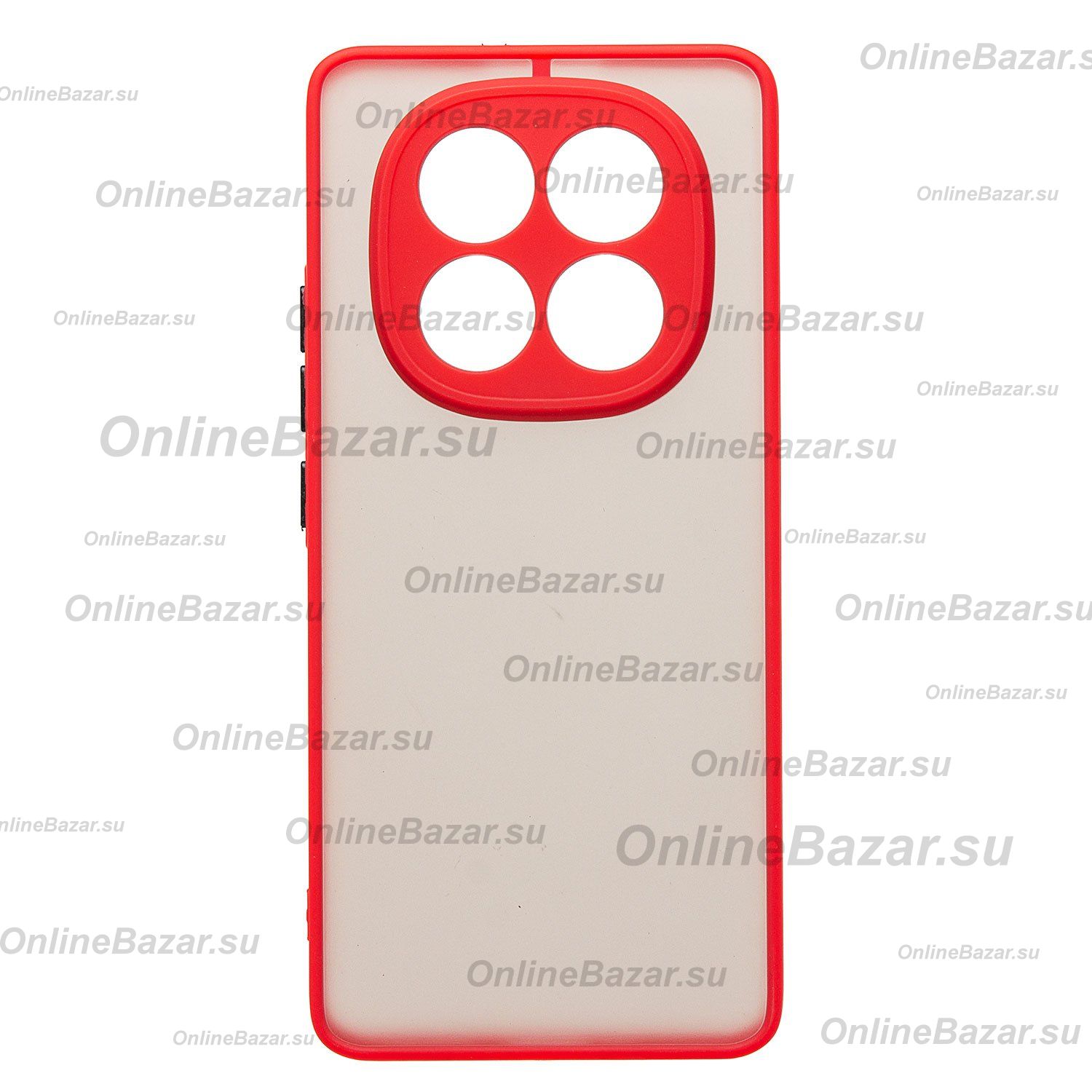 Чехол для Xiaomi Redmi Note 14 Pro 5G пластиковый с окантовкой <красный> ― Spb.OnlineBazar.su