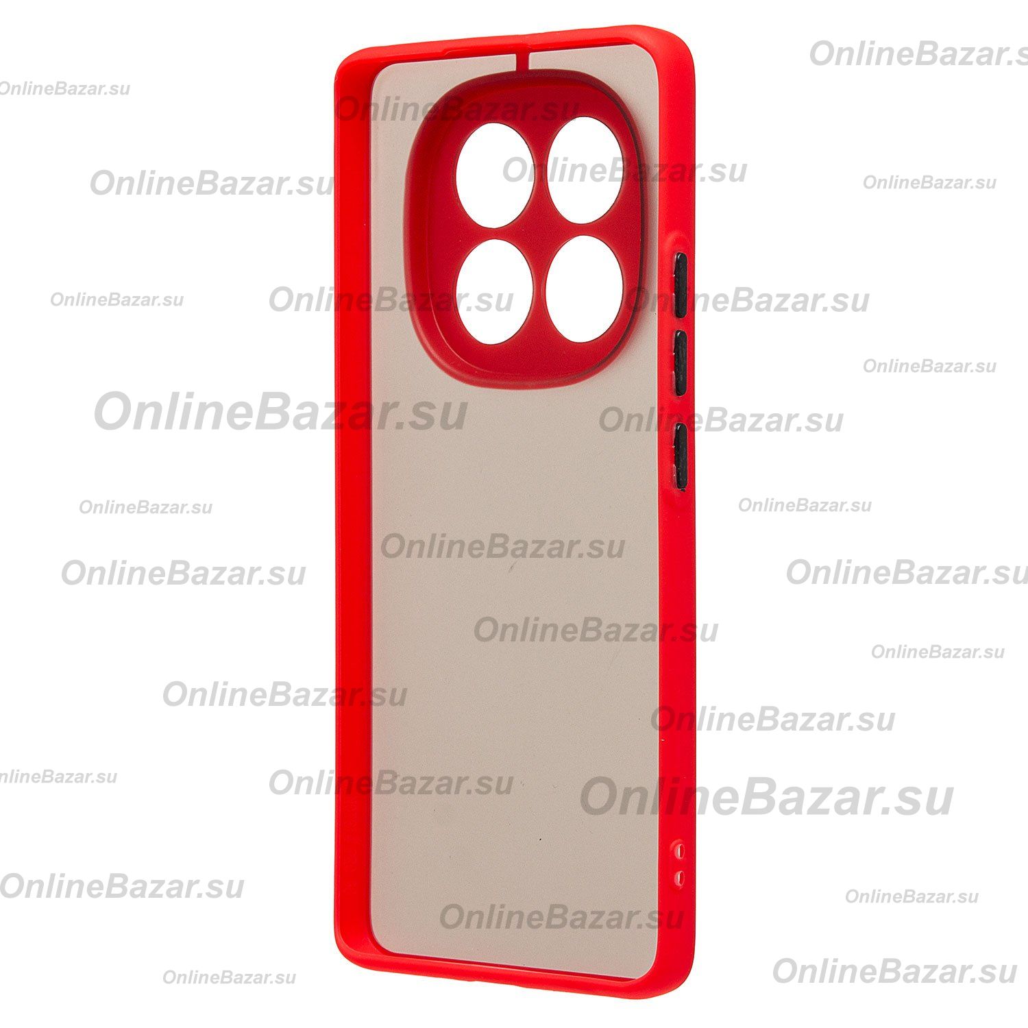 Чехол для Xiaomi Redmi Note 14 Pro 5G пластиковый с окантовкой <красный> ― Spb.OnlineBazar.su