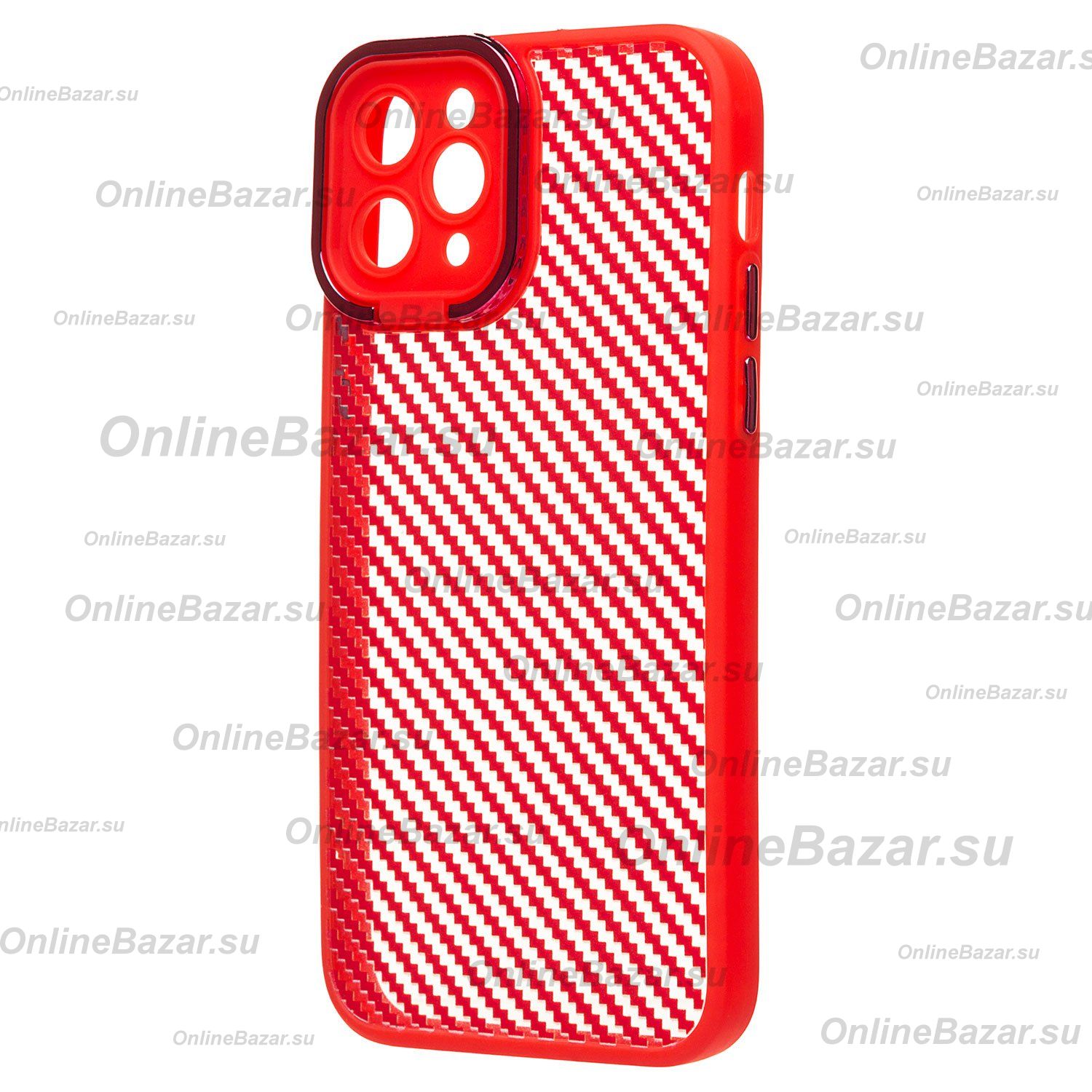 Чехол для Apple iPhone 11 Pro пластиковый вставка под карбон <красный> ― Spb.OnlineBazar.su